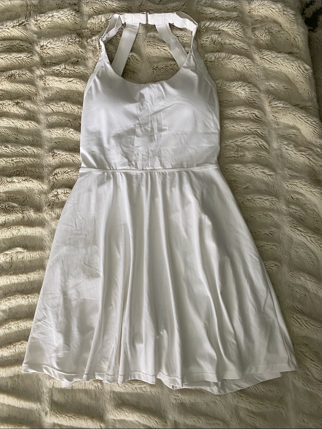 “Heathyoga” White Athletic Tennis Dress Built-In Bra, Interior Short W Pockets